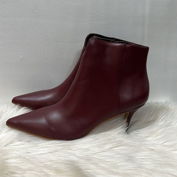 Beautiful Boston Design Studio Maroon Pointed Toe 3” Stiletto Heel Booties NWOT - Picture 2 of 7
